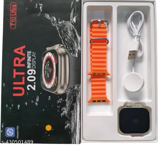 T10 Ultra Smartwatch 2.09" – Sleek Metal Body | Calling | Wireless Charging | Activity Tracker | Android