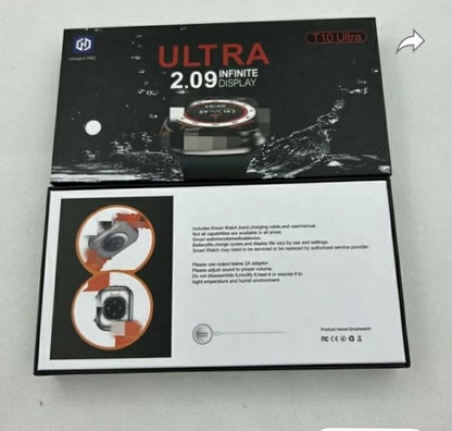 T10 Ultra Smartwatch 2.09" – Sleek Metal Body | Calling | Wireless Charging | Activity Tracker | Android