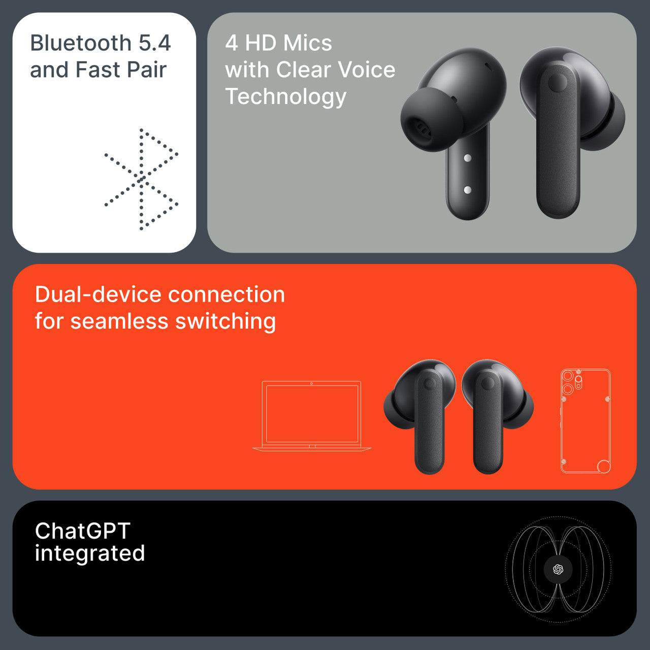 CMF by Nothing Buds 2a — 12.4mm Dirac-Tuned TWS | 42 dB ANC | 35.5 hr Battery